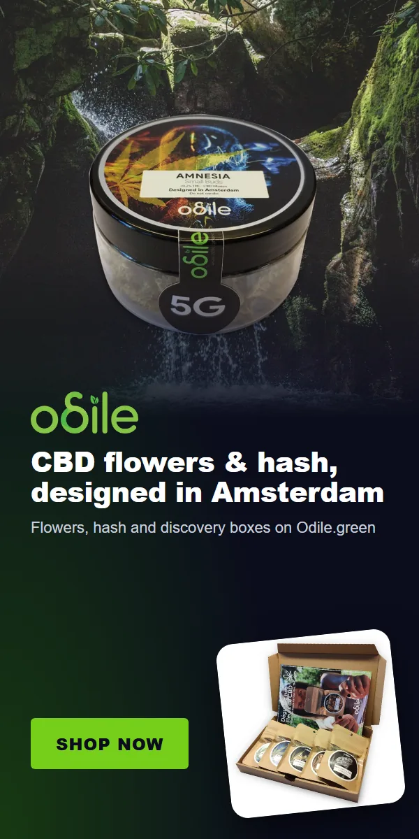 Odile.green: CBD flowers and hash, designed in Amsterdam